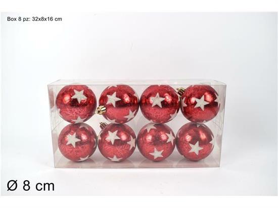 PALLE C/STELLE ROSSO BIANCO 8p