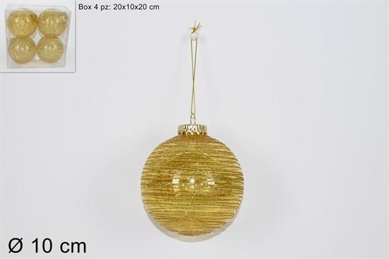 PALLE FILO GLITTER ORO 10cm 4pz