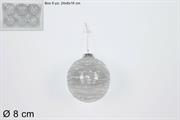 PALLE FILO GLITTER SILVER 8cm 6pz