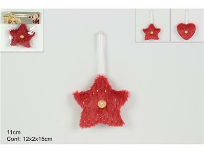 STELLA/CUORE APPENDINO ROSSO 11cm