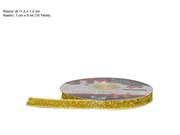 NASTRO VELLUTO GLITTERATO ORO cm1x9mt