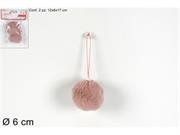 PALLINE PELLICCIA ROSA 6cm 2pz