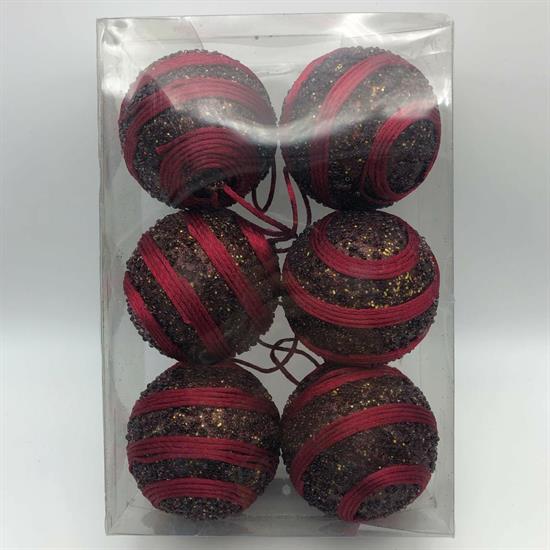 SFERA 8CM BURGUNDY 6pz