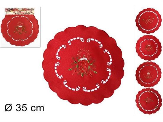 CENTRINO NATALE 35cm TONDO ROSSO