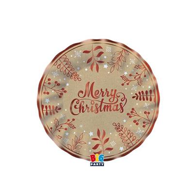 PARTY PIATTI NATALE KRAFT 20cm 6pz