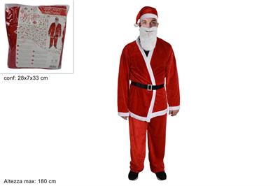 VESTITO BABBO NATALE VELLUTO ADULTO