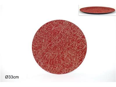 SOTTOPIATTO ROSSO GLITTER ORO 33cm MELAMINA