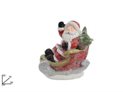 BABBO NATALE SU SLITTA 35x36cm