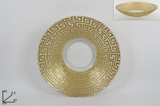 CENTROTAVOLA VETRO 40cm GRECA ORO