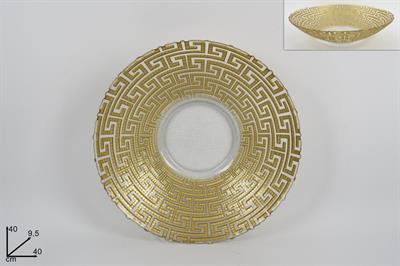 CENTROTAVOLA VETRO 40cm GRECA ORO