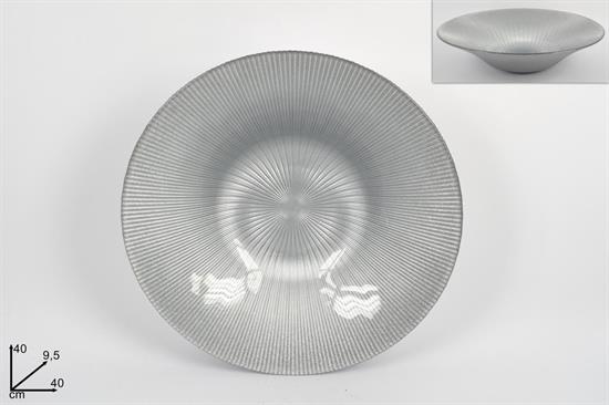 CENTROTAVOLA VETRO 40cm SILVER