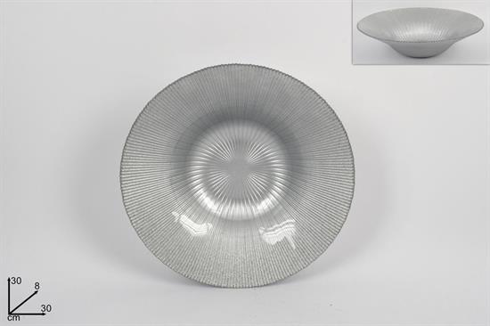 CENTROTAVOLA VETRO 30cm SILVER