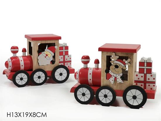 TRENO NATALE ROSSO 13cm C/PERSONAGGI