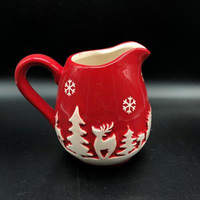 VASO LATTIERA NATALE ROSSO 12cm