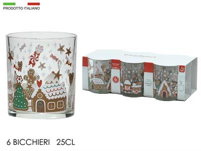 BICCHIERI NATALE MARZAPANE 6pz