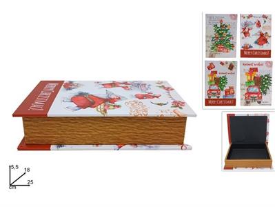 SCATOLA LIBRO LEGNO 18x5x25cm NATALE