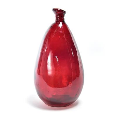 VASO VETRO ROSSO 16xH.30cm