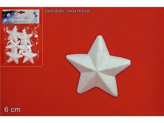 STELLE POLISTIROLO 6cm 6pz