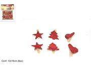 MOLLETTE GLITTER ROSSO 6pz