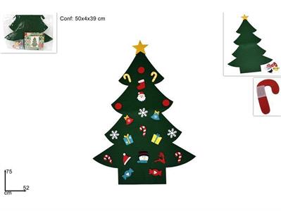 ALBERO FELTRO DA MURO 75cm C/DECO APPLICABILI