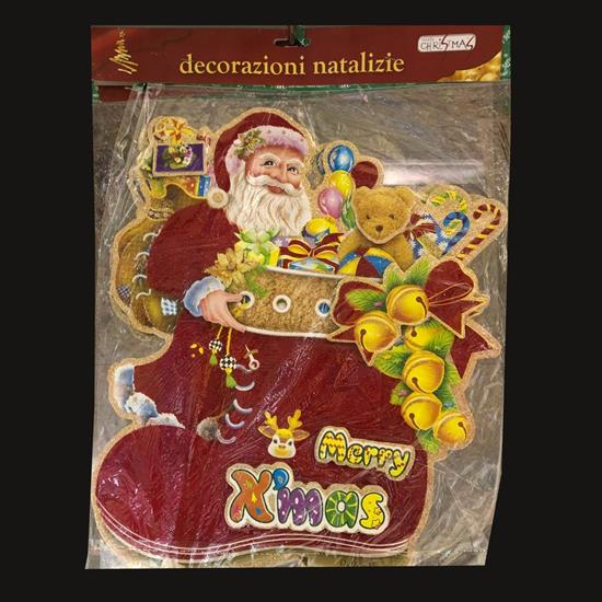 BABBO NATALE CON SCARPONE CARTONCINO MEDIO