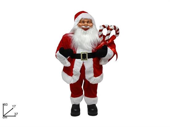 BABBO NATALE 60cm C/CANDY E FIOCCO