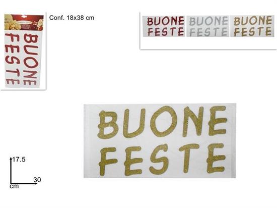 STICKERS BUONE FESTE GLITTER