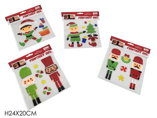 GEL STICKERS NATALE C/PERSONAGGIO