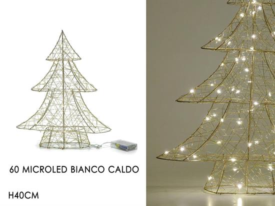 ALBERO B/O ORO 40cm 30 LED BIANCO CALDO