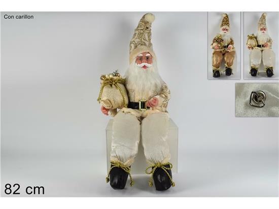 BABBO NATALE CARILLON SEDUTO 82cm ORO