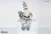 BABBO NATALE CARILLON SEDUTO 82cm SILVER