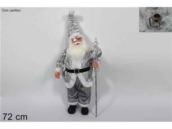 BABBO NATALE CARILLON 72cm SILVER