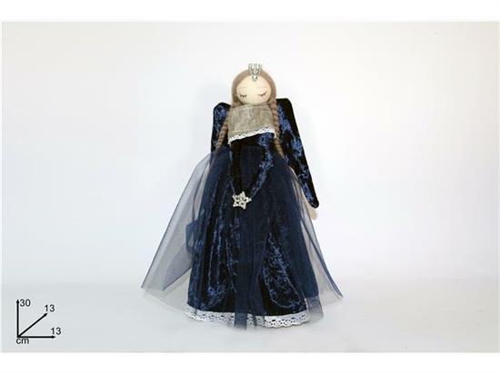 ANGELO VESTITO VELLUTO E TULLE BLU