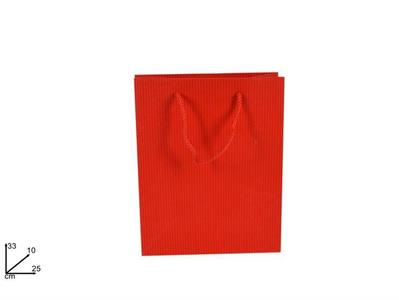 SHOPPER RIGATA ROSSO 33x25