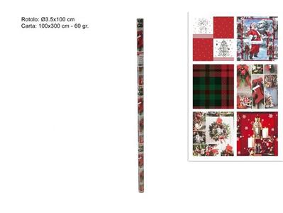 ROTOLO CARTA NATALE 1x3mt