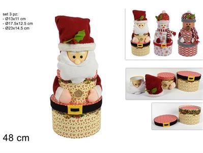 SET 3 SCATOLE NATALE TONDE