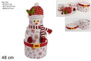 SET 3 SCATOLE NATALE TONDE SNOWMAN