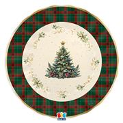 PARTY PIATTI NATALE TARTAN 30cm 6pz