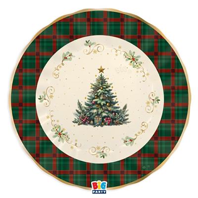 PARTY PIATTI NATALE TARTAN 30cm 6pz