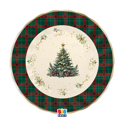 PARTY PIATTI NATALE TARTAN 25cm 6pz