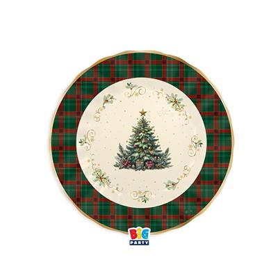 PARTY PIATTI NATALE TARTAN 20cm 6pz