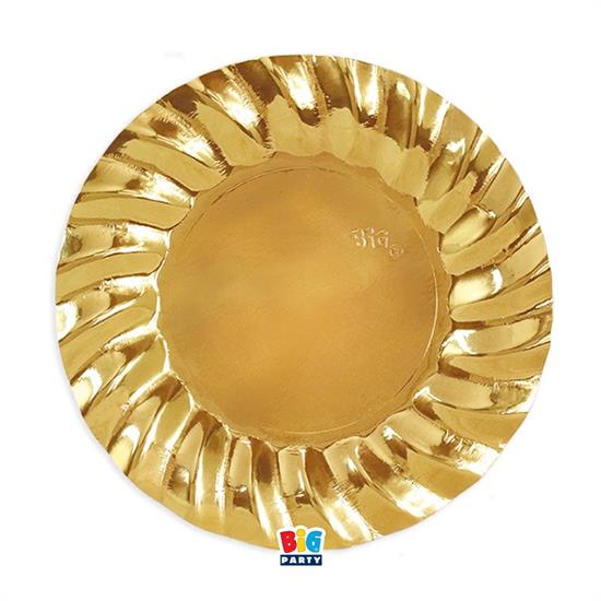 PIATTI WAVY ORO METAL 25cm 6pz