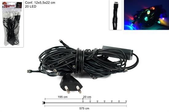 MINILUCCIOLE 20 LED MULTICOLOR USO INTERNO