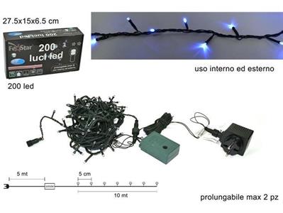 LUCI 200 LED BLU PROGRAMM.EST.