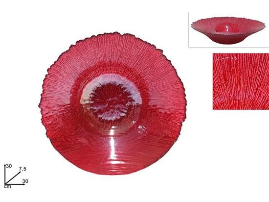 CENTROTAVOLA VETRO 30cm ROSSO