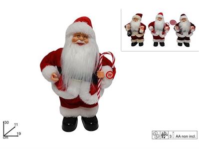 BABBO NATALE C/MUSICA E MOVIMENTO 30cm