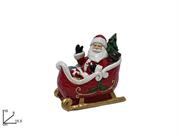 BABBO NATALE SU SLITTA CERAMICA 16cm