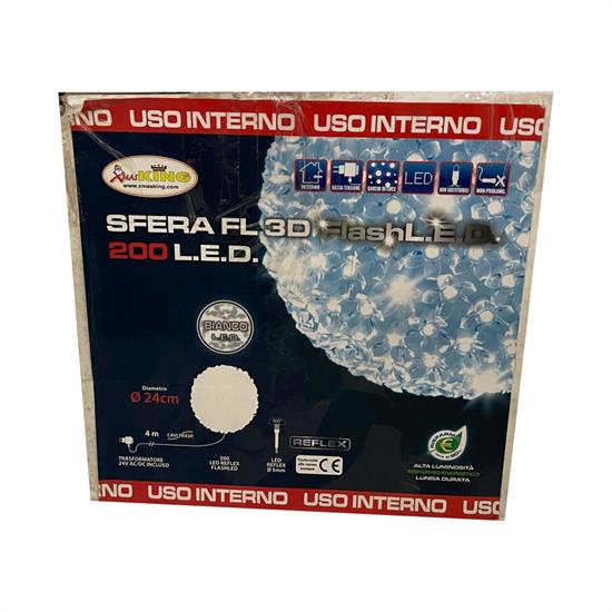 SFERA 200 LED BIANCO 24cm INTERNO