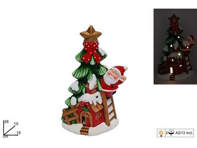 ALBERO CERAMICA C/BABBO 26cm C/LUCE