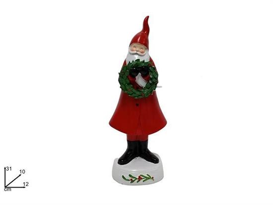 BABBO NATALE CERAMICA 31cm C/GHIRLANDA